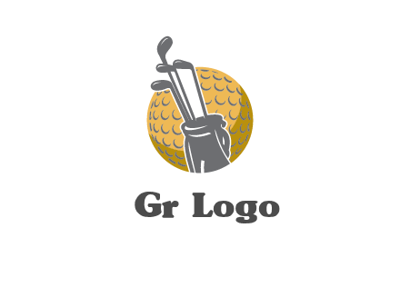 golf ball and stick sports logo