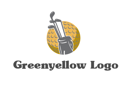 golf ball and stick sports logo