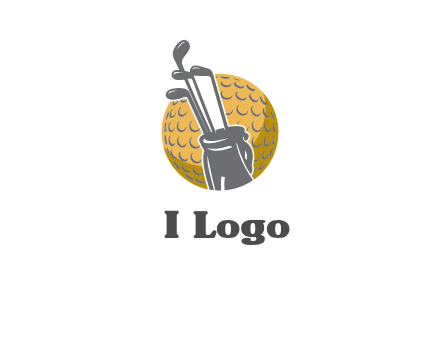 golf ball and stick sports logo