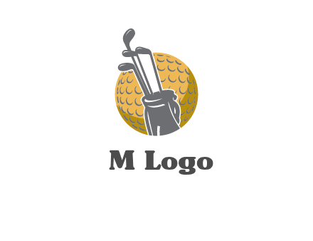 golf ball and stick sports logo