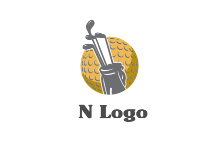 golf ball and stick sports logo