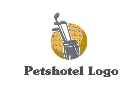 golf ball and stick sports logo