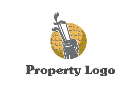 golf ball and stick sports logo