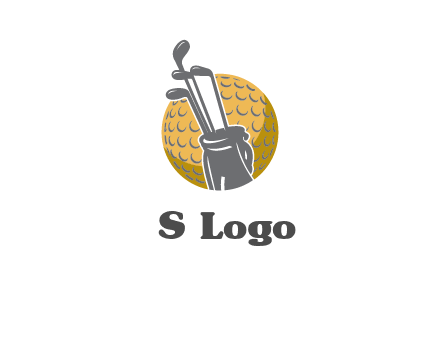 golf ball and stick sports logo