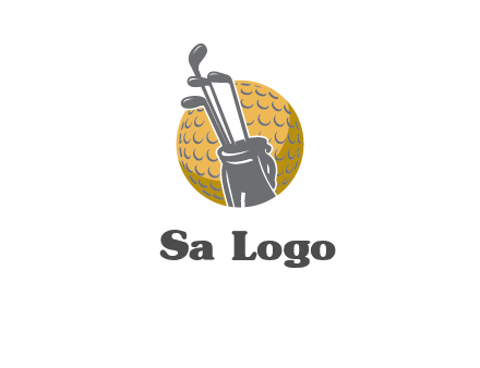 golf ball and stick sports logo