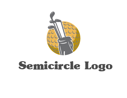 golf ball and stick sports logo