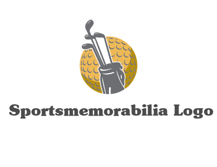 golf ball and stick sports logo