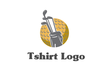 golf ball and stick sports logo