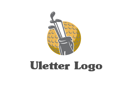 golf ball and stick sports logo