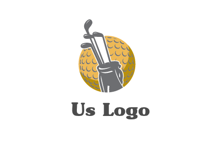 golf ball and stick sports logo