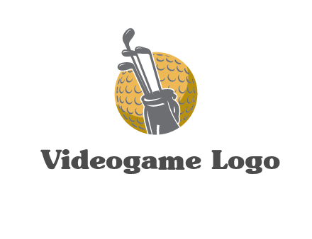 golf ball and stick sports logo