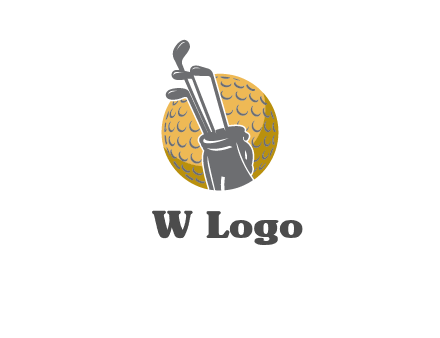 golf ball and stick sports logo