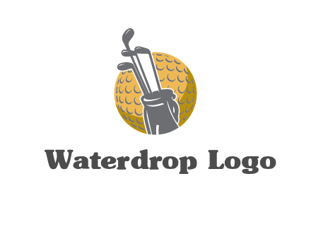 golf ball and stick sports logo