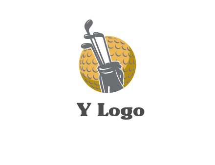 golf ball and stick sports logo