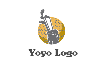 golf ball and stick sports logo