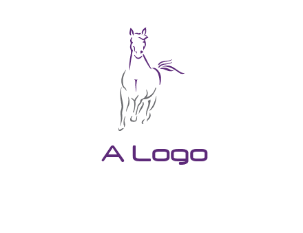 line art running horse logo