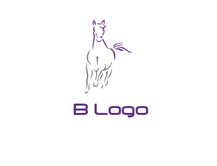 line art running horse logo