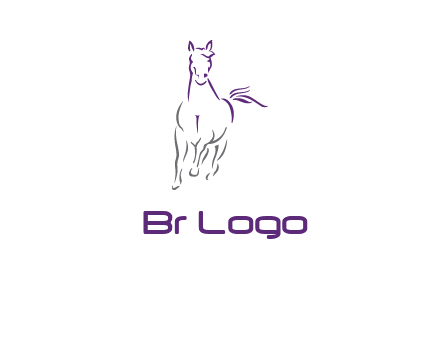 line art running horse logo