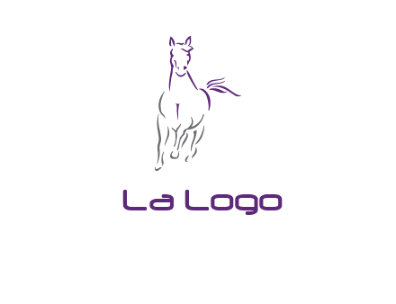 line art running horse logo