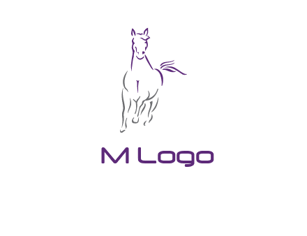 line art running horse logo