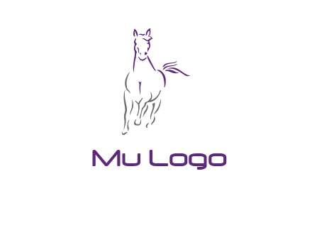 line art running horse logo