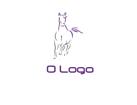 line art running horse logo