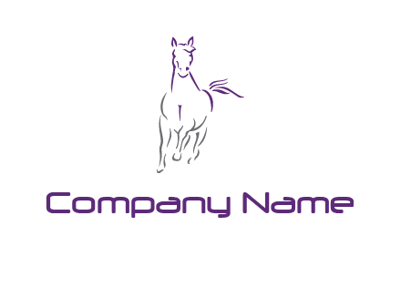 line art running horse logo