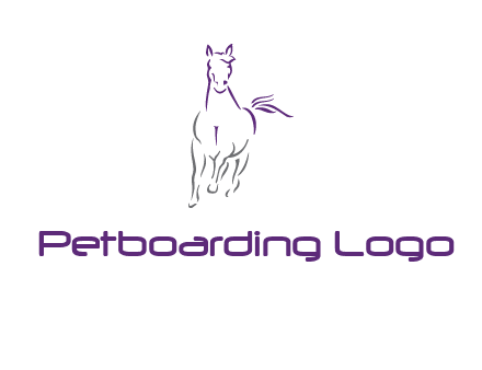 line art running horse logo