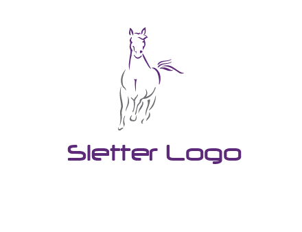 line art running horse logo