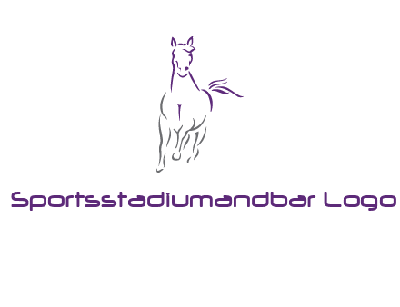 line art running horse logo