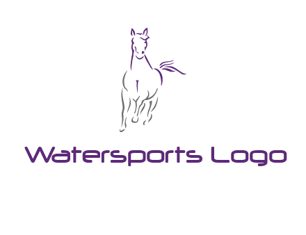 line art running horse logo