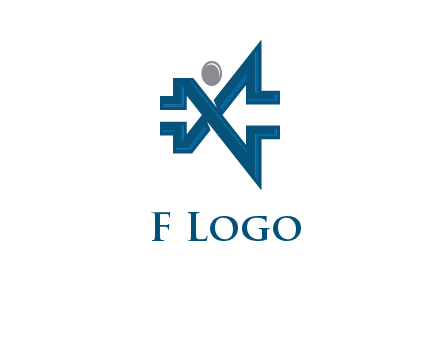 abstract letter X person logo