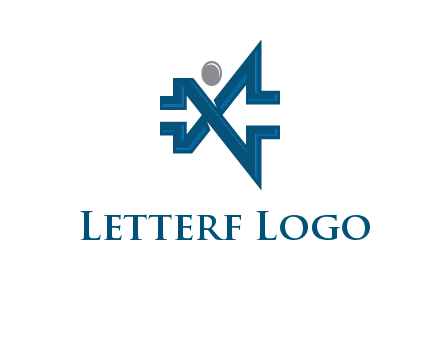 abstract letter X person logo