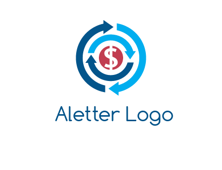 rotating arrow and dollar logo