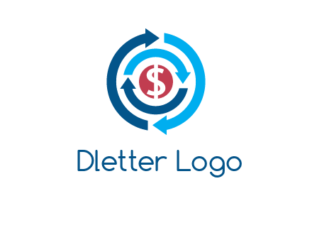 rotating arrow and dollar logo