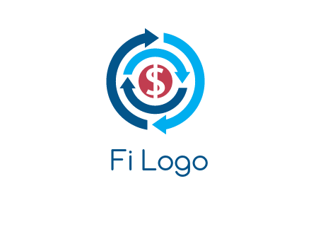 rotating arrow and dollar logo