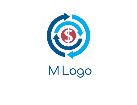 rotating arrow and dollar logo