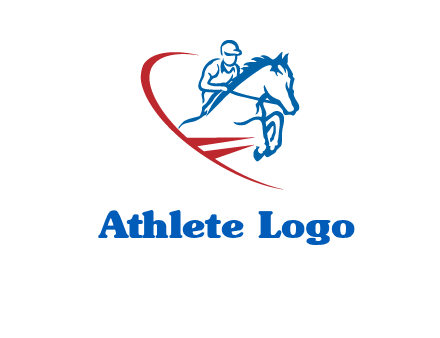 horse rider sports logo