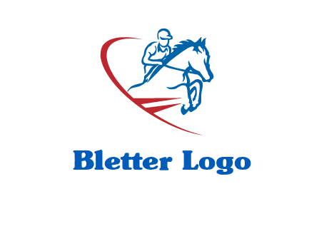 horse rider sports logo