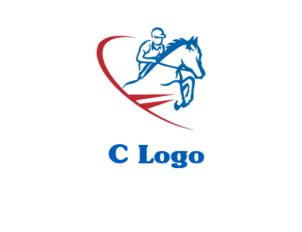 horse rider sports logo