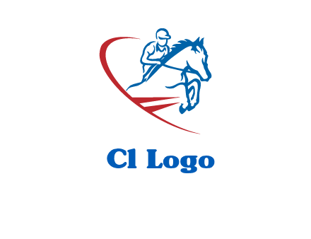 horse rider sports logo