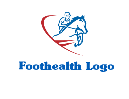 horse rider sports logo