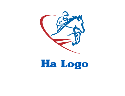 horse rider sports logo