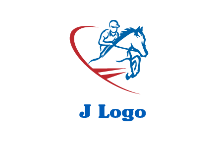 horse rider sports logo