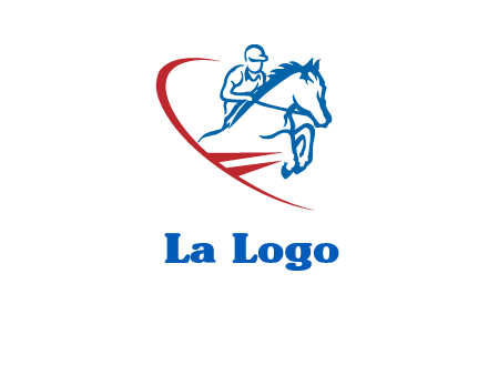 horse rider sports logo