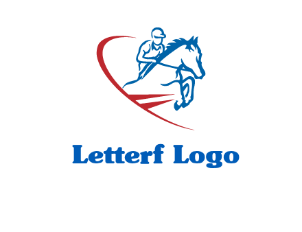 horse rider sports logo