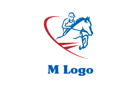 horse rider sports logo