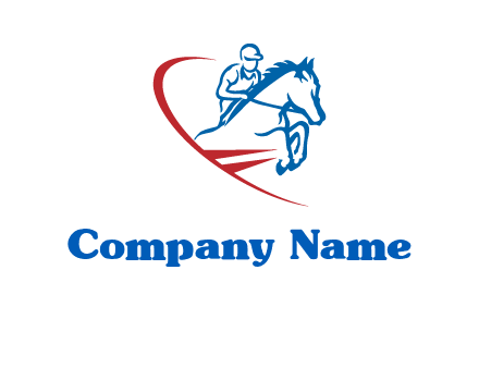 horse rider sports logo