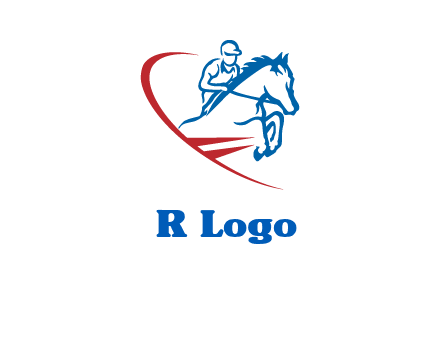 horse rider sports logo