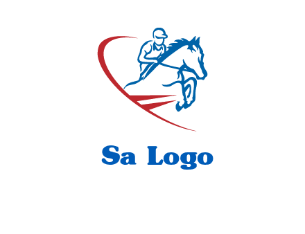 horse rider sports logo